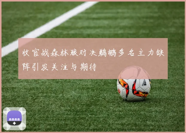 收官战森林狼对决鹈鹕多名主力缺阵引发关注与期待
